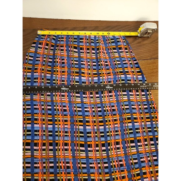 Vintage Express Rayon Basketweave Plaid Maxi Skirt Size 7/8 Juniors USA Womens S - Picture 11 of 16